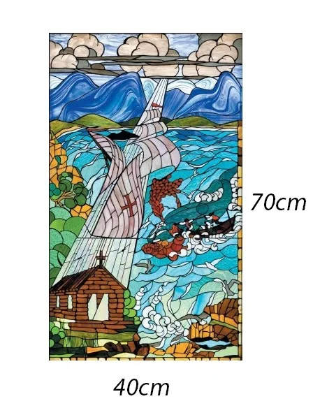 40cm by 70cm Индивидуальный размер ПВХ самоклеющиеся декоративные матовые конфиденциальности оконная пленка Иисус Христос церковь 0904 - Цвет: 40cm by 70cm
