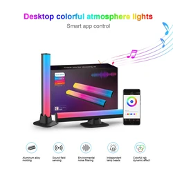 Nouvelles barres lumineuses lumineuses intelligentes, rétroéclairage musical RGB, contrôle du son, fonctionne avec Bluetooth, lumière LED pour jeux, décoration de télévision, lampe 