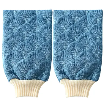 

2Pcs Back Rub Gloves Mermaid Shower Mittens Bathing Scrubbers Body Exfoliator Bathroom Accessories Pink Blue