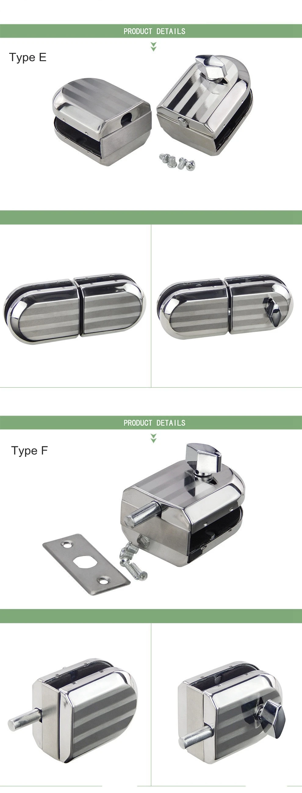 Стеклянный дверной замок из нержавеющей стали одноместные качели шарнирный Бескаркасный замок для раздвижной двери из нержавеющей стали Противоугонный замок безопасности