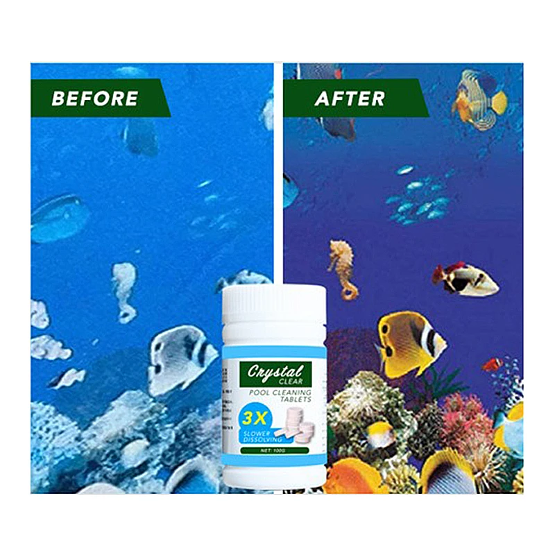 1 Bottle 100g Safe Harmless Multi-Use Cleaning Tablet Swimming Pool Effervescent Disinfectant Chlorine Tablets Bath Tub Purifier