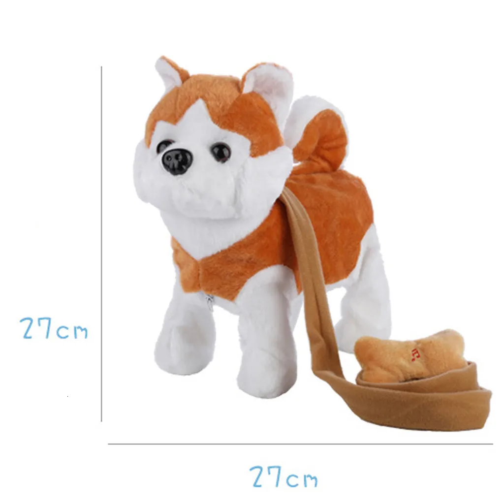 Детская Рождественская игрушка подарок на день рождения Домашний Диван украшения электрическая ходячая собака плюшевая игрушка на батарейках плюшевое животное