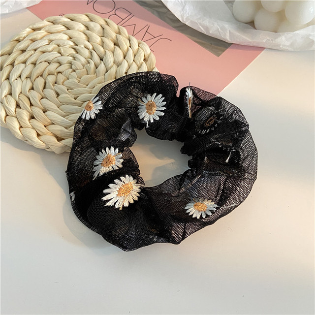 Silk Rainbow Scrunchies For Women Girls Gum Hair Tie 1PCS Hair Rope Rubber Bands Ponytail Hold Hair Accessories
