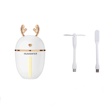 

450Ml Air Humidifier Usb Aroma Essential Oil Diffuser For Home Office Aromatherapy Humidificador Difusor With Nightlight Lamp Wh