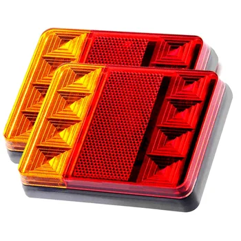 

Waterproof 8 LED Car Tail Light Rear Lamps Pair Boat Trailer 12V Rear Parts for Trailer Truck Auto Lighting Waterproof IP65