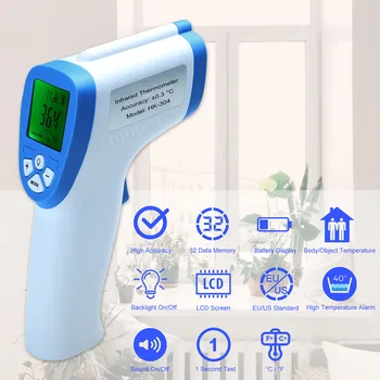 

In Stock Non-Contact Infrared Thermometer Digital Forehead for Adults Human Body Object Temperature Measurement Device