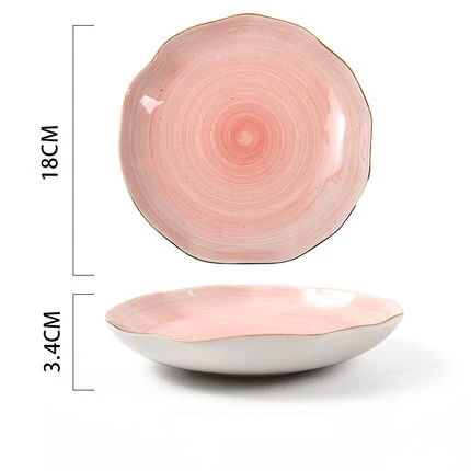 Star Ceramic Plate Set Snack Fruit Cake Dessert Plate Decorative Dishes and Plates Sets Home Party Wedding Dinner Sets Tableware - Цвет: 18cm pink