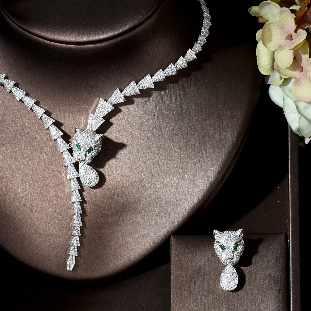 HIBRIDE Charms Trendy Women Long Necklace Earrings Set AAA Cubic Zircon Drop Earring For Women Wedding Party Accessories N-1776 - Image 3