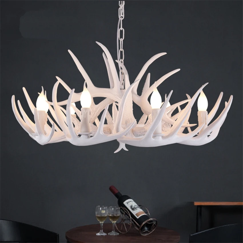 

Nordic Country Antler Chandeliers American Living Room Villa Restaurant Industrial Style Lamps Retro Clothing Store Decor Lights