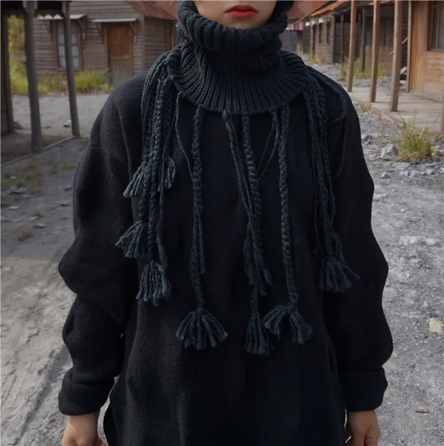 SHENGPALAE, новинка, модная Осенняя зимняя женская шапка, черный однотонный гибкий головной убор, шапка бини, женский шарф A144