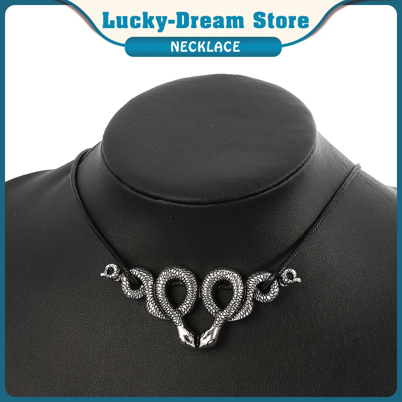 Animal Necklace Punk Jewelry Witchy Choker Snake PAGAN Vintage WICCA Gothic CRESCENT
