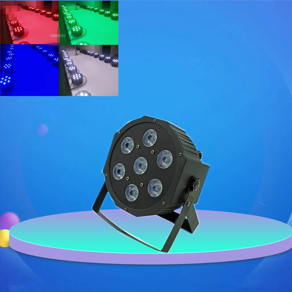 

stage party light par 7x12W RGBW 4IN1 Wireless Remote Control LED The brightest 8 dmx Channels Led Flat Fast Shipping