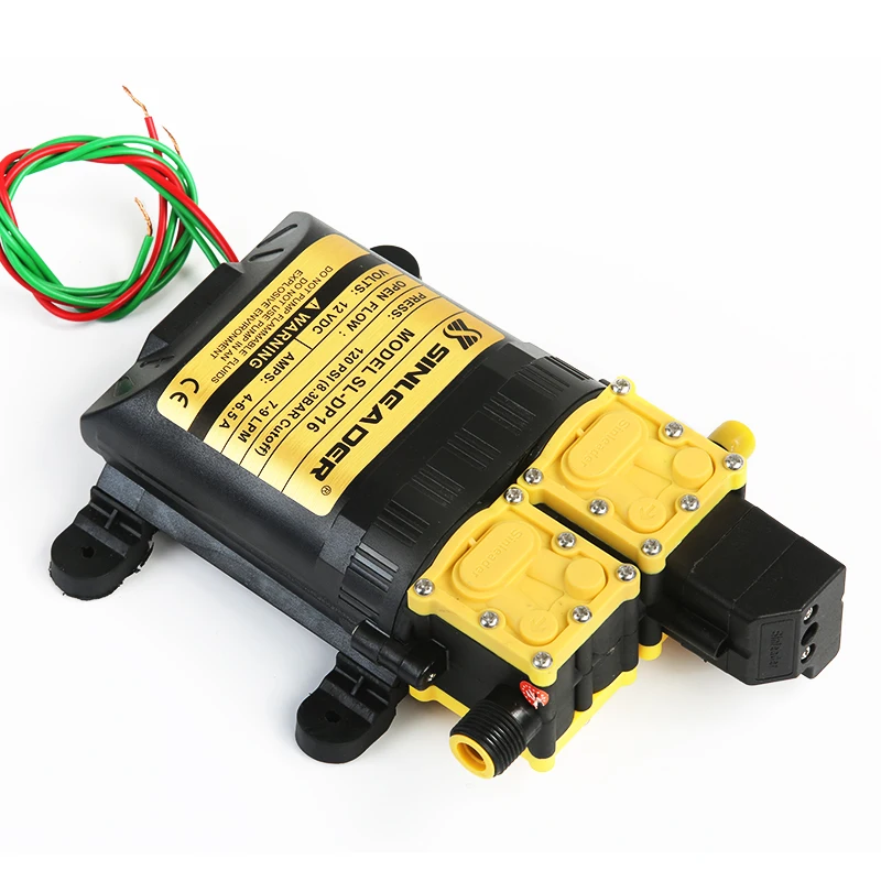 Прочный dc 12V 120PSI 7-9 л/мин сельскохозяйственный Электрический двойной насос микро высокого давления мембранный Водяной спринклер стиральная 12 В