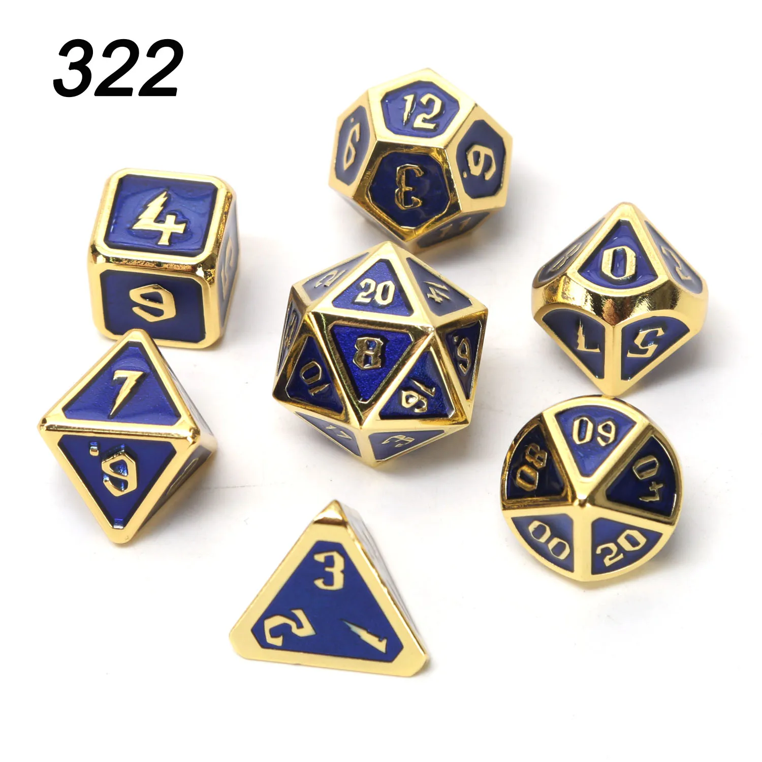Chengshuo игральные кости DND Металл РГП набор многогранных подземелья и дракон d20 8 синий настольные игры цинковый сплав Цифровой узор в кости