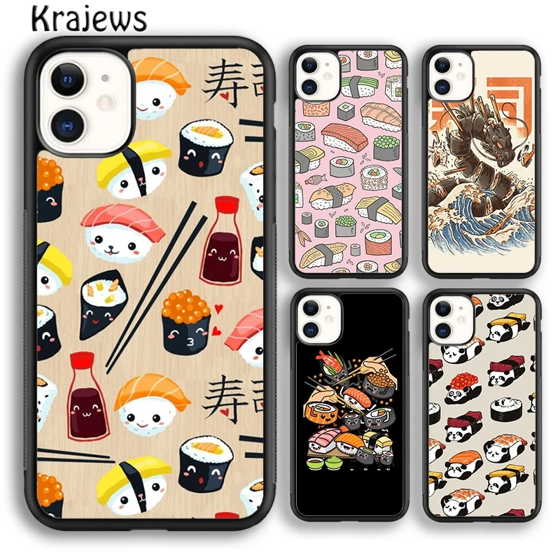 Мягкий чехол для телефона krajew Kawaii Суши стек iPhone 5 SE 6s 7 8 plus 11 12 13 pro X XR XS max Samsung Galaxy S9