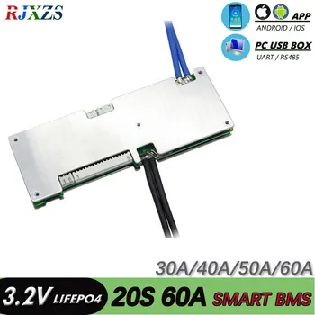 

BMS 20S 30A/40A/50A active balance bms new lifepo4 smart bms pcm with android Bluetooth app UART bms wi software (APP) monitor