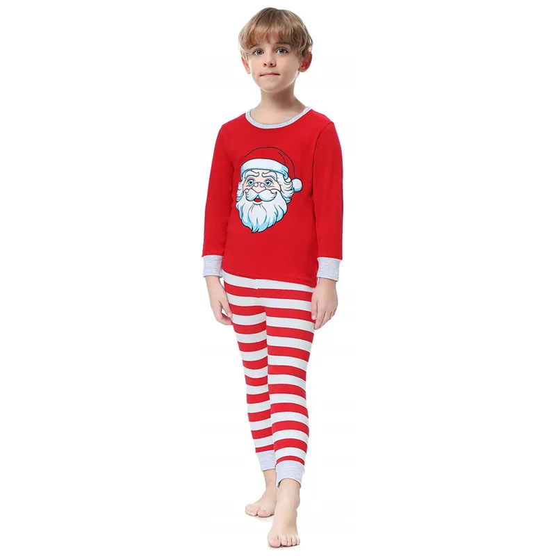 Рождественские пижамы для всей семьи; комплекты пижам; Рождественская одежда для сна с принтом Санта-Клауса для детей и взрослых; одежда для сна; комплект домашней одежды для всей семьи на год