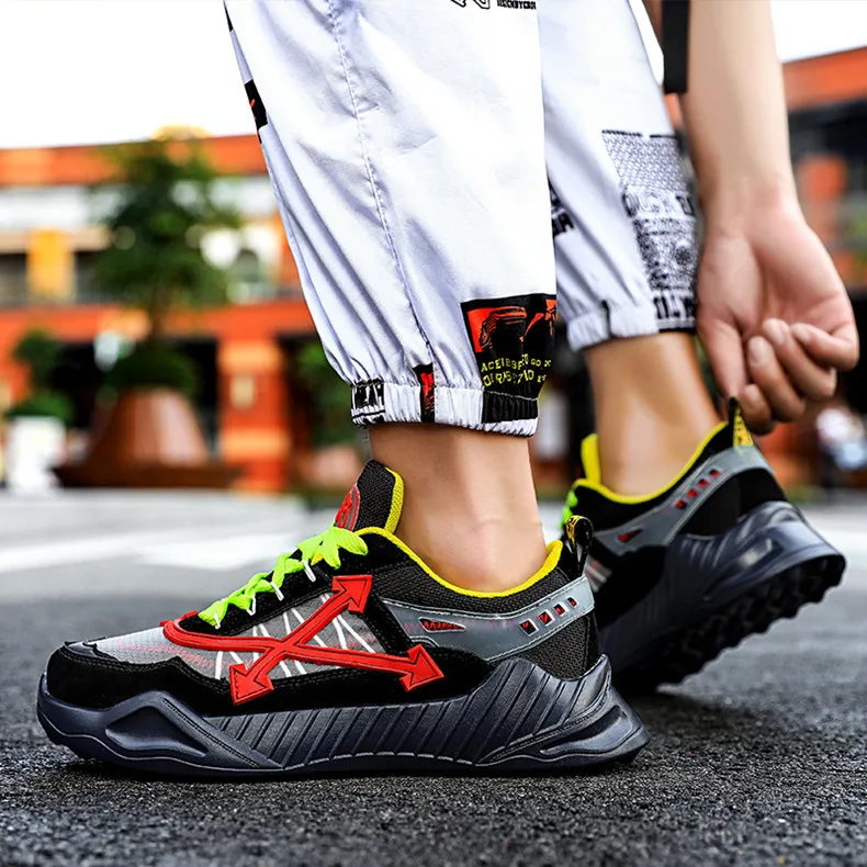 New Chunky Sneakers Men Running Mesh Breathable Gym Sport Shoes Men Soft Sole Comfortable Walking Sneakers Lifestyle
