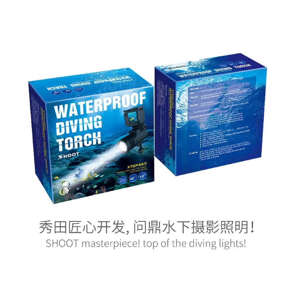 Outdoor LED Video Light For HERO7/6/5 Video Light Video Light 1000LM Waterproof Underwater Diving Flashlight R25