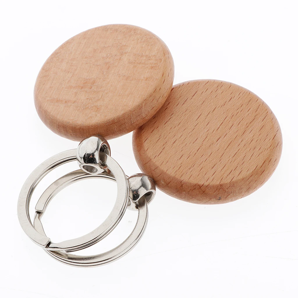 5 Blank Wooden Key Chain Diy Wood Keychain Rings Key Tags Jewelry Findings Craft