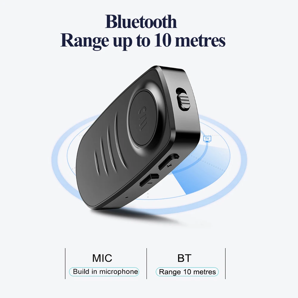 Bluetooth приемник автомобильный Bluetooth V5.0 AUX 3,5 мм музыкальный Bluetooth аудио приемник Громкая связь вызов автомобильный передатчик для домашнего ТВ MP3
