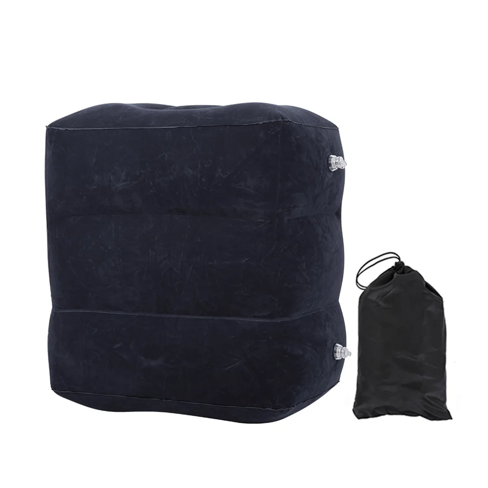 Midnight Blue LANGRIA портативная надувная подушка для ног, регулируемая высота, с сумкой для хранения, для самолета, дома, автомобиля, офиса - Цвет: Midnight Blue