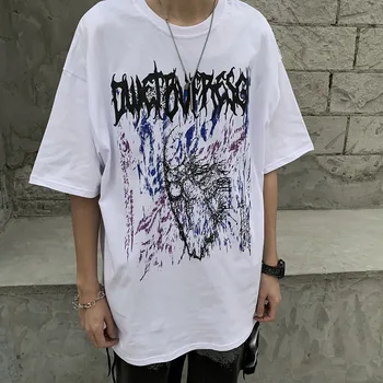 

2020 Graffiti Punk Rock Printed Fashion Mens Streetwear t shirts Men Hip-Hop T-shirt Cotton Short Sleeve Men Tshirt футболки