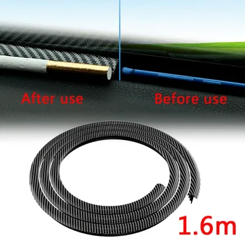 

1.6M Carbon Fiber Style Car Dashboard Windshield Rubber Gap Sealing Strip Trim Non-toxic Elastic Stickers