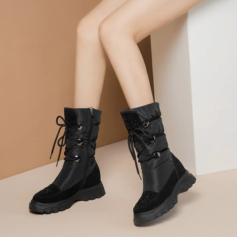 ASUMER/ г., новые зимние ботинки женские повседневные Зимние ботильоны на молнии теплые ботинки из замши Удобная плюшевая женская обувь