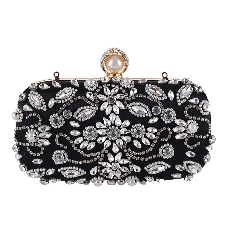 Diamond Clutch,Crystal Embellished With Top Clasp Evening Handbag For Wedding Bridal Prom Gift (9)