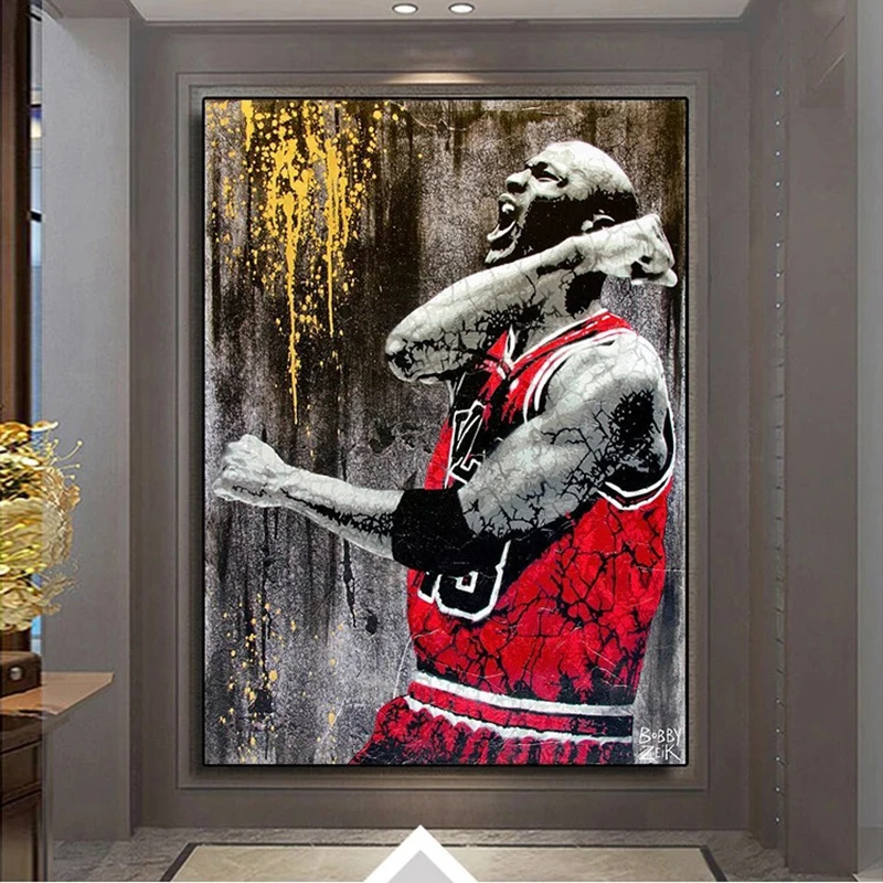 

Modern Home Decoration Painting Basketball Star Canvas Painting Posters and Prints Boy Room Decor Wall Picture Living Room Decor