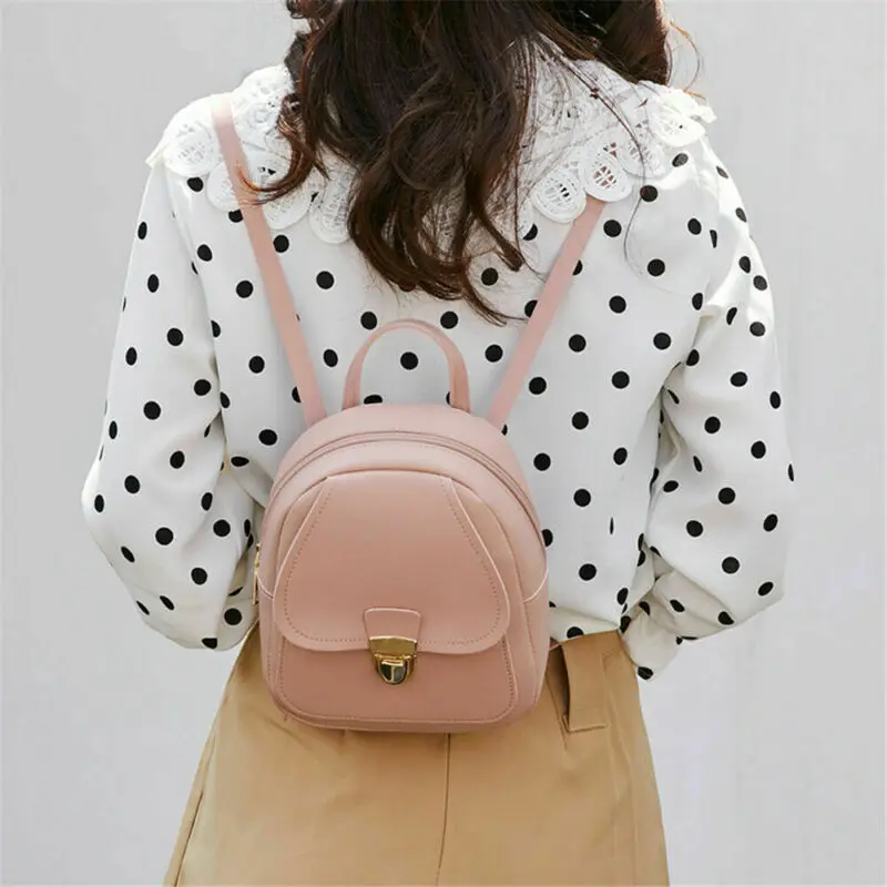 

2019 Newest Hot Women Girls Mini Luxury Solid Leather Backpack Rucksack School Bag Travel Bag Teen Girls School Bag