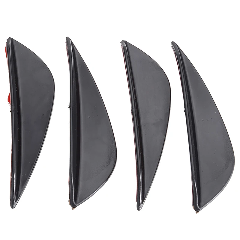 4pcs/Set ABS Black Car Styling Auto Front Bumper Fins Lip Canards Splitter Sticker Trim Kit For Audi For BMW For Nissan