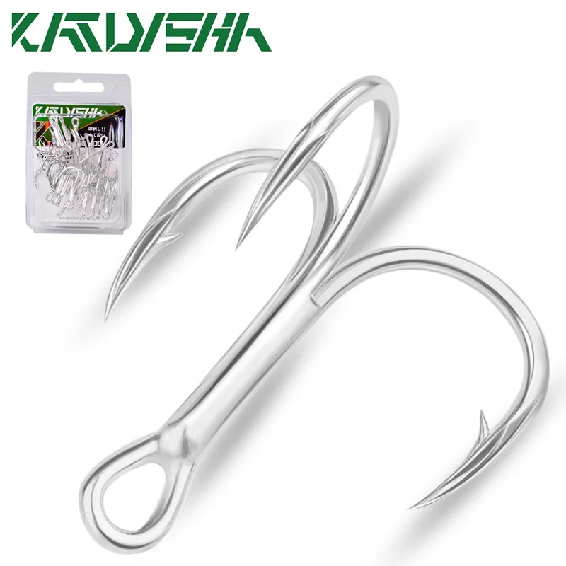 Katyusha 20pcs Treble Hooks 14#-1/0# Saltwater Fishing Hooks High