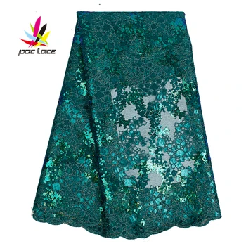 

Sequin Lace Fabric 3D African Handmade Embroidered Polyester with Flower Lace Embroidered Fabric Tulle Mesh Lace AMY2489B