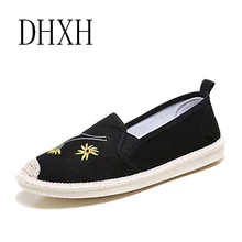 Г., осенняя парусиновая обувь с вышивкой Женская Студенческая обувь в рыбацком стиле на плоской подошве в Корейском стиле Harajuku ulzzang Белая обувь