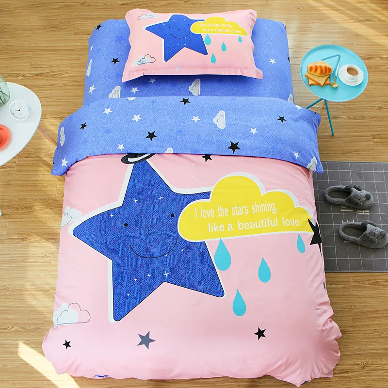 Pure Cotton Bedding Set Child Cartoon Quilt Cover Free Shipping 3pcs Set Bedding Article Student Dormitory Single Bed Girls