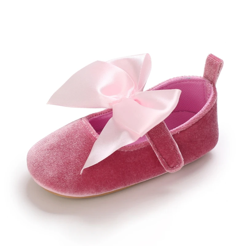 Infant Newborn Baby Girls Princess Non-Slip Floral Border Shoes Toddler Baby Soft PU Leather Prewalker Shoes Solid First Walkers