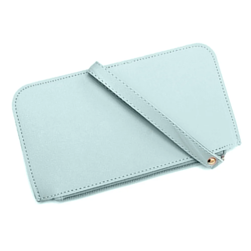 11.11 Casual Solid Color Zip Handle Double Layer Long Wallet Purse Clutches Phone Bag Christmas gift pochette кошелек женский