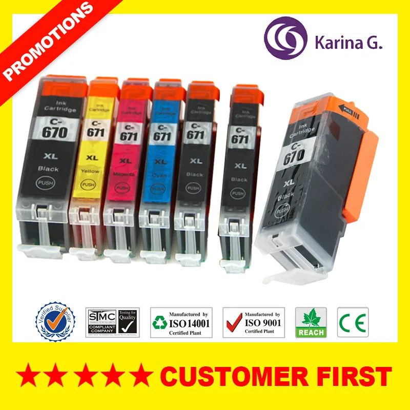 Совместимость для PGI670 CLI671 PGI 670 чернильный картридж принтера Canon PIXMA MG5760 MG5765 MG5766