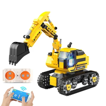 

580Pcs 2.4G RC APP Control Programmable Smart Engineering Vehicle Excavator Brick Assembly Stem Educational Science Toy Gift