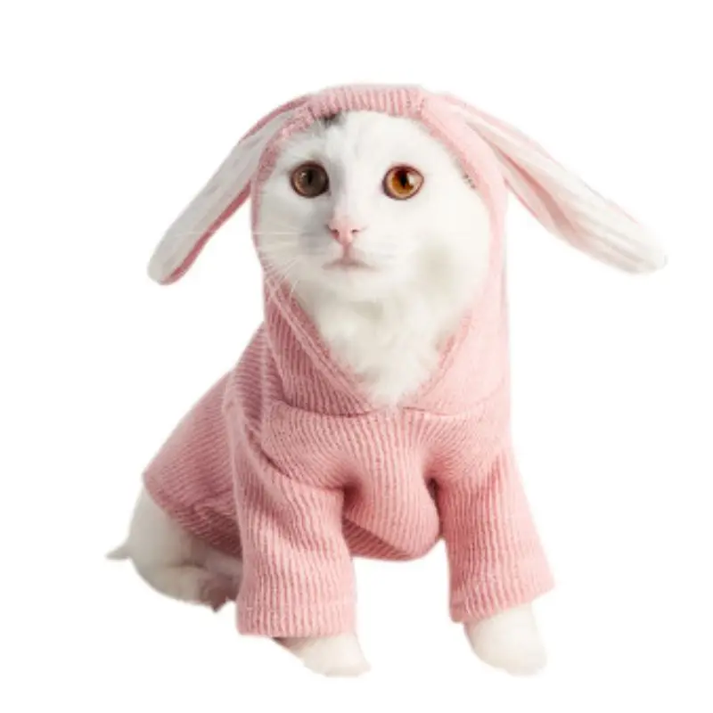 Милый Французский бульдог пальто с капюшоном куртка зимний теплый комбинезон для животных для маленьких собак кошек милые уши кролика