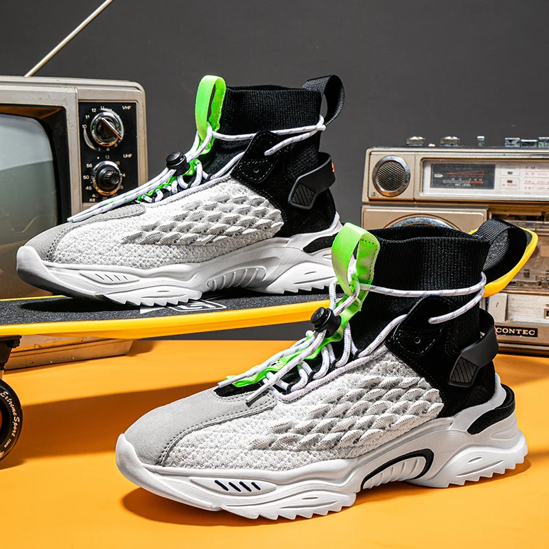 

New Adult Running Shoes for Men High Top Designer Socks Sneakers Trainers Cushioning Men's Sport Fitness Shoes Zapatillas Hombre