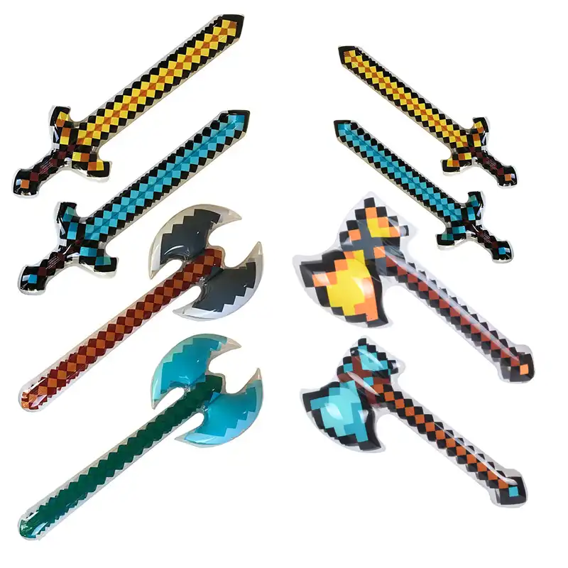 Minecraft день рождения тематическая одноразовая посуда набор тарелок салфетки для стаканчиков соломинки ПВХ надувной меч ручной AX Adze оружие