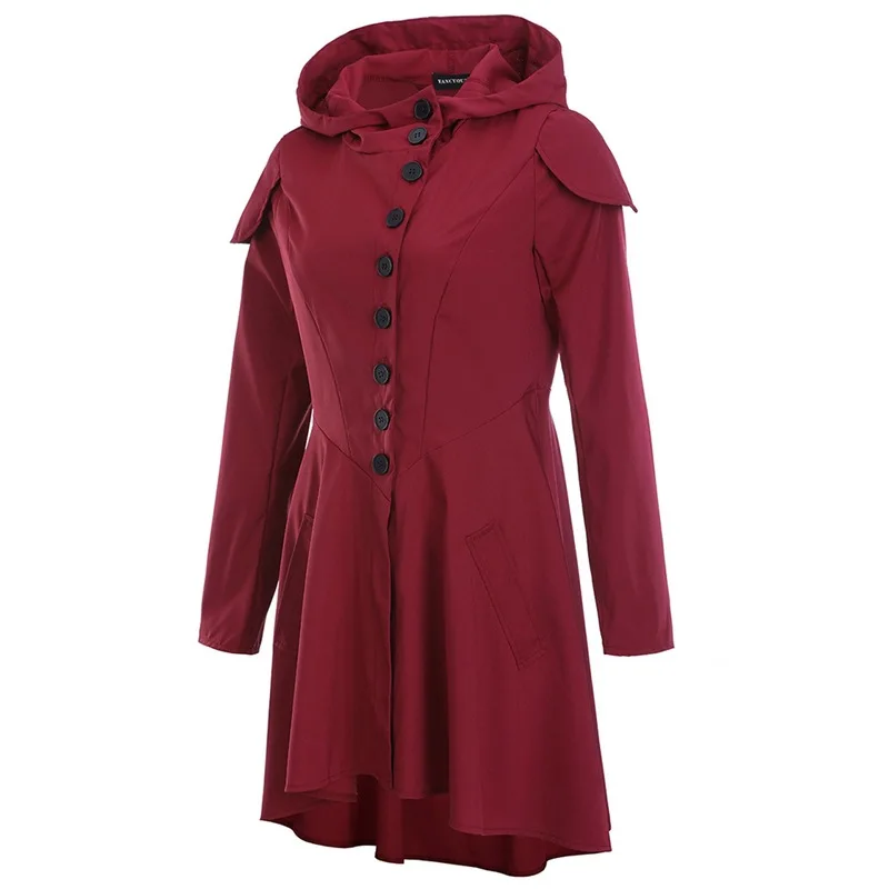 AliExpress, стиль, весна и осень, женское платье, модное, повседневное, длинный рукав, ласточкин хвост, средней длины, пальто с капюшоном
