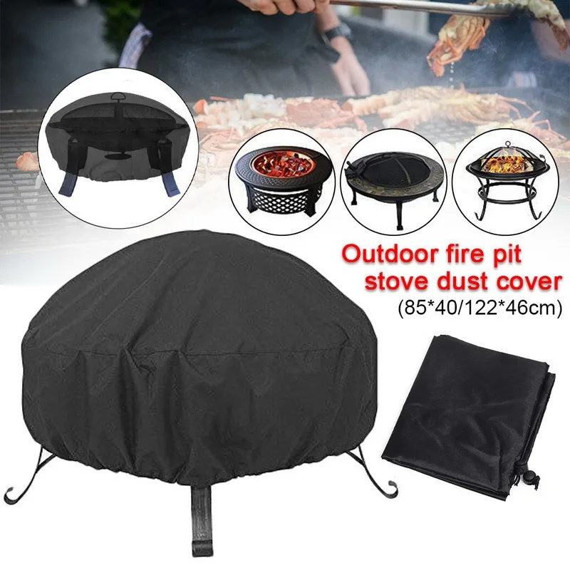 Square Fire Pit Canvas Covers Outdoor Grill BBQ Dust Protection Waterproof Cover 
