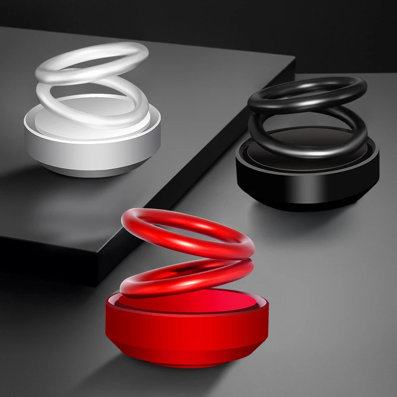 

360° Suspension Rotation Creative Double Ring Rotating Car Air Freshener Perfume Deodorant Solid Natural Perfume Flavoring Car