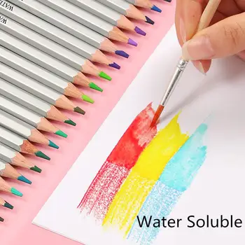 

Water Soluble Colored Pencils Pre-sharpened for Drawing Sketching Art Students with Brush