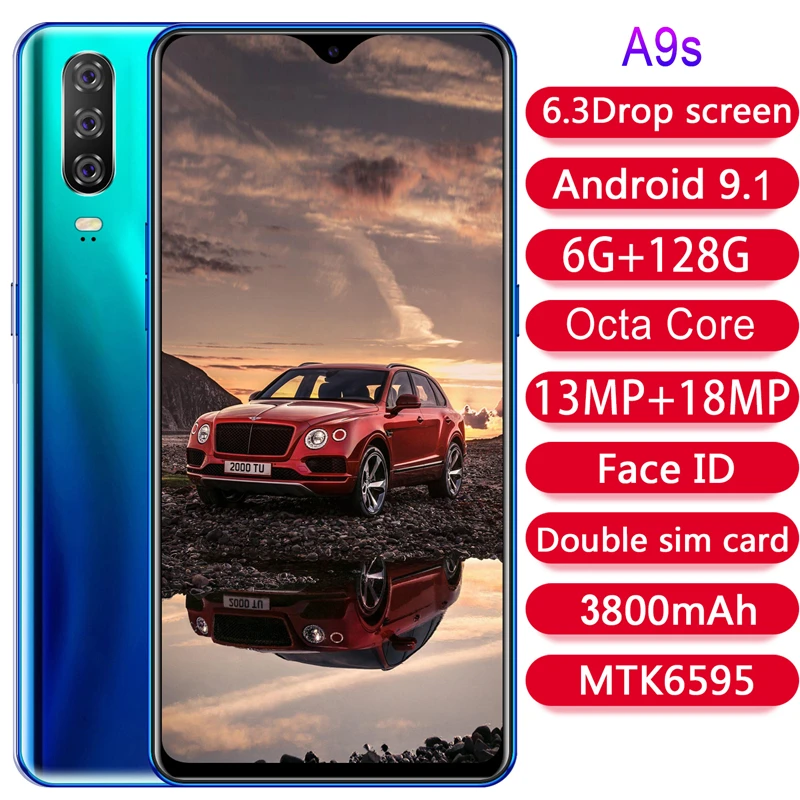 Мобильный телефон A9S MTK6595 3G 6 ГБ + 128 Гб камера 13 МП 18 смартфон 3 дюйма FHD 1080*2320 3800 мАч