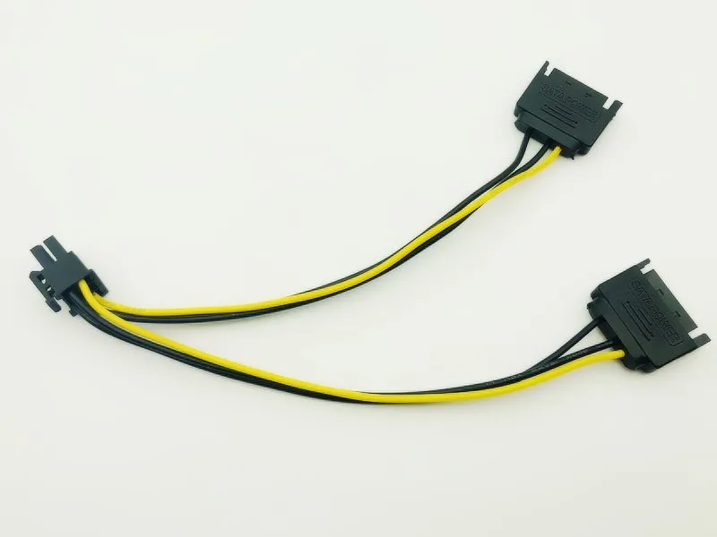 Dual 15Pin SATA Male to 6pin PCI-E PCIe PCI Express Graphics Video Display Card Dual SATA to 6pin Power Cable for ETH BTC Mining